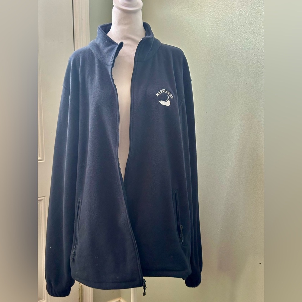 Landway‎ Blue Zipper Front Nantucket Micro Fleece Jacket.